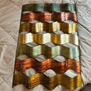 Multicolored Wavy Metal Wall Art